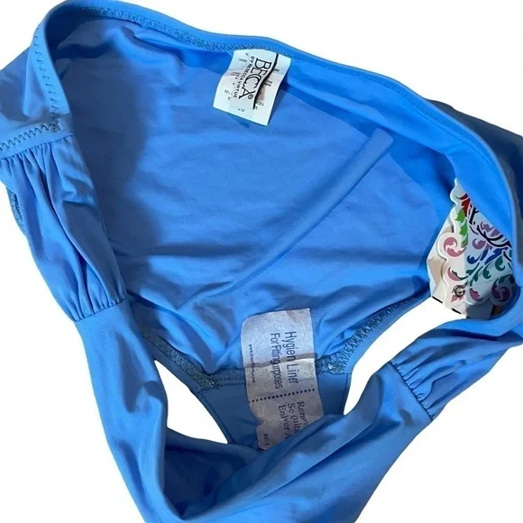 Becca by Rebecca Virtue 2 Piece Crochet Halter Top Swimsuit Sz. NWT  Sz. L - Picture 8 of 13